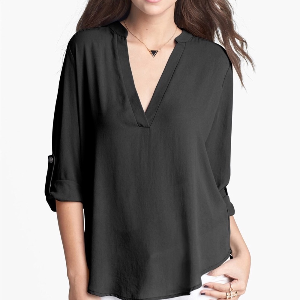 Lush Roll-tab sleeve tunic